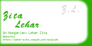 zita lehar business card
